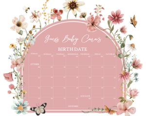 650 Arch Baby in Bloom Baby Shower Calendar 20x16: 650 Arch Baby in Bloom Baby Shower Calendar