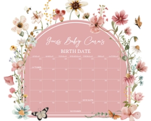 650 Arch Baby in Bloom Baby Shower Calendar 10x8: 650 Arch Baby in Bloom Baby Shower Calendar