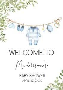 653 Baby Boy Clothes Baby Shower Welcome Sign A2: 653 Baby Boy Clothes Baby Shower Welcome Sign