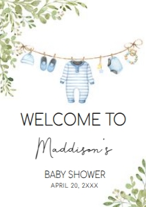 653 Baby Boy Clothes Baby Shower Welcome Sign A3: 653 Baby Boy Clothes Baby Shower Welcome Sign