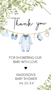 653 Baby Boy Clothes Baby Shower Favor Tag with Line: 653 Baby Boy Clothes Baby Shower Favor Tag