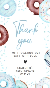 652 Blue Donuts and Diapers Baby Shower Favor Tag: 652 Blue Donuts and Diapers Baby Shower Favor Tag