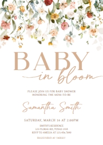 659 Baby in Bloom Baby Shower Invitation: 659 Baby in Bloom Baby Shower Invitation Set