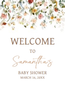 659 Baby in Bloom Baby Shower Welcome Sign 11x15: 659 Baby in Bloom Baby Shower Welcome Sign