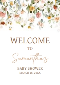659 Baby in Bloom Baby Shower Welcome Sign A1: 659 Baby in Bloom Baby Shower Welcome Sign