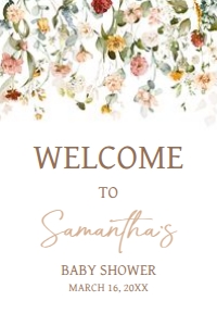659 Baby in Bloom Baby Shower Welcome Sign 24x36: 659 Baby in Bloom Baby Shower Welcome Sign