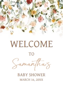 659 Baby in Bloom Baby Shower Welcome Sign A2: 659 Baby in Bloom Baby Shower Welcome Sign