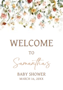 659 Baby in Bloom Baby Shower Welcome Sign A4: 659 Baby in Bloom Baby Shower Welcome Sign
