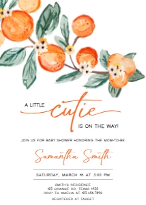 660 Little Cutie Baby Shower Invitation: 660 Little Cutie Baby Shower Invitation