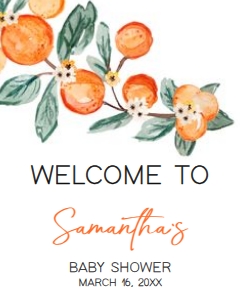 660 Little Cutie Baby Shower Welcome Sign 16x20: 660 Little Cutie Baby Shower Welcome Sign
