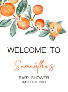 660 Little Cutie Baby Shower Welcome Sign 11x15: 660 Little Cutie Baby Shower Welcome Sign