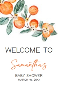 660 Little Cutie Baby Shower Welcome Sign 20x30: 660 Little Cutie Baby Shower Welcome Sign
