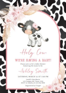 662 Girl Holy Cow Baby Shower Invitation: 662 Girl Holy Cow Baby Shower Mega Bundle