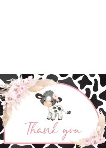 662 Girl Holy Cow Baby Shower Thank you Card: 662 Girl Holy Cow Baby Shower Mega Bundle