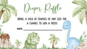 661 Dinosaur Baby Shower Diaper Raffle: 661 Dinosaur Baby Shower Mega Bundle