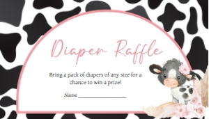 662 Girl Holy Cow Baby Shower Diaper Raffle: 662 Girl Holy Cow Baby Shower Mega Bundle