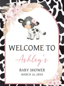 662 Girl Holy Cow Baby Shower Welcome Sign 18x24: 662 Girl Holy Cow Baby Shower Mega Bundle