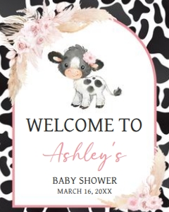 662 Girl Holy Cow Baby Shower Welcome Sign 16x20: 662 Girl Holy Cow Baby Shower Mega Bundle