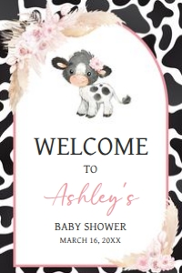 662 Girl Holy Cow Baby Shower Welcome Sign 24x36: 662 Girl Holy Cow Baby Shower Mega Bundle