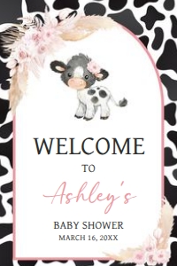 662 Girl Holy Cow Baby Shower Welcome Sign 20x30: 662 Girl Holy Cow Baby Shower Mega Bundle