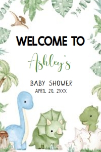 661 Dinosaur Baby Shower Welcome Sign 20X30: 661 Dinosaur Baby Shower Mega Bundle