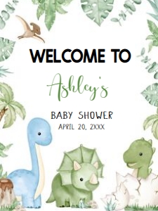 661 Dinosaur Baby Shower Welcome Sign 18X24: 661 Dinosaur Baby Shower Mega Bundle