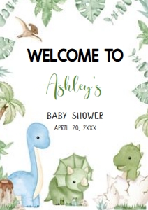661 Dinosaur Baby Shower Welcome Sign A3: 661 Dinosaur Baby Shower Mega Bundle