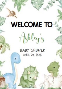 661 Dinosaur Baby Shower Welcome Sign A2: 661 Dinosaur Baby Shower Mega Bundle