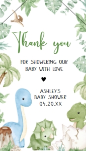 661 Dinosaur Baby Shower Favor Tag with Line: 661 Dinosaur Baby Shower Mega Bundle