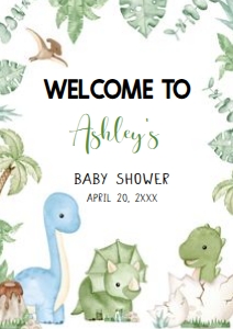 661 Dinosaur Baby Shower Welcome Sign A1: 661 Dinosaur Baby Shower Mega Bundle