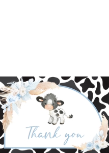663 Boy Holy Cow Baby Shower Thank you Card: 663 Boy Holy Cow Baby Shower Mega Bundle