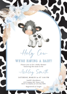 663 Boy Holy Cow Baby Shower Invitation: 663 Boy Holy Cow Baby Shower Mega Bundle