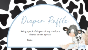 663 Boy Holy Cow Baby Shower Diaper Raffle: 663 Boy Holy Cow Baby Shower Mega Bundle