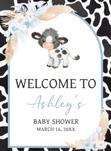 663 Boy Holy Cow Baby Shower Welcome Sign 11x15: 663 Boy Holy Cow Baby Shower Mega Bundle