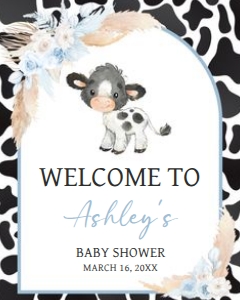 663 Boy Holy Cow Baby Shower Welcome Sign 16x20: 663 Boy Holy Cow Baby Shower Mega Bundle