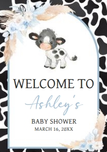 663 Boy Holy Cow Baby Shower Welcome Sign A3: 663 Boy Holy Cow Baby Shower Mega Bundle
