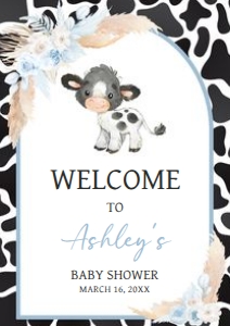 663 Boy Holy Cow Baby Shower Welcome Sign A2: 663 Boy Holy Cow Baby Shower Mega Bundle