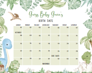 661 Dinosaur Baby Shower Calendar 10x8: 661 Dinosaur Baby Shower Mega Bundle