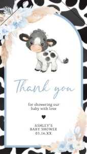 663 Boy Holy Cow Baby Shower Favor Tag with Line: 663 Boy Holy Cow Baby Shower Mega Bundle