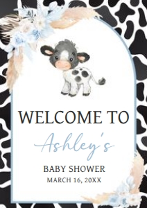 663 Boy Holy Cow Baby Shower Welcome Sign A4: 663 Boy Holy Cow Baby Shower Mega Bundle