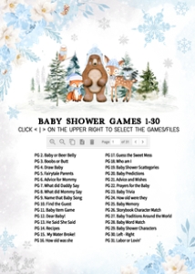 560 Blue Winter Woodland Animals Baby Shower Games Bundle 2: 560 Blue Winter Woodland Animals Baby Shower Games
