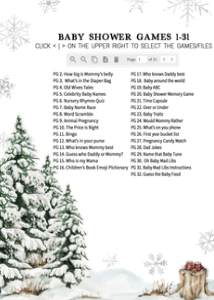 572 Baby It's Cold Outside Tree Baby Shower Games Bundle 1: 572 Baby It's Cold Outside Tree Baby Shower Games