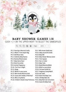 557 Pink Penguin Baby Shower Games Bundle 1: 557 Pink Penguin Baby Shower Games