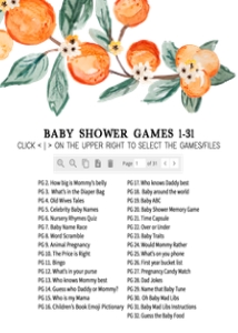 660 Little Cutie Baby Shower Games design preview