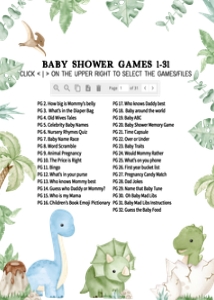 661 Dinosaur Baby Shower Games design preview