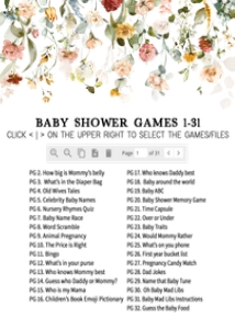 659 Baby in Bloom Baby Shower Games Bundle 1: 659 Baby in Bloom Baby Shower Games