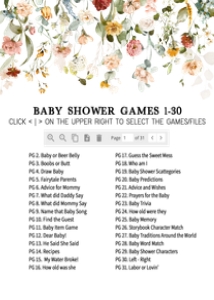 659 Baby in Bloom Baby Shower Games Bundle 2: 659 Baby in Bloom Baby Shower Games