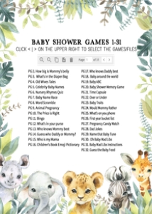 648 Jungle Safari Wild One Baby Shower Games Bundle 1: 648 Jungle Safari Wild One Baby Shower Games