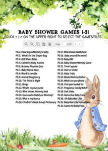 235 Peter Rabbit Baby Shower Games design preview