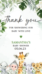 225 Jungle Safari Animals Baby Shower Favor Tags with Lines: 225 Jungle Safari Animals Baby Shower Favor Tags